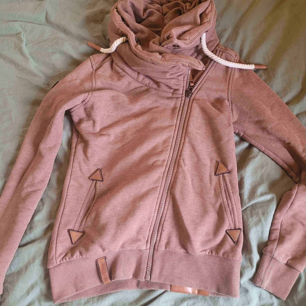 Naketano zip up cowl neck hoodie